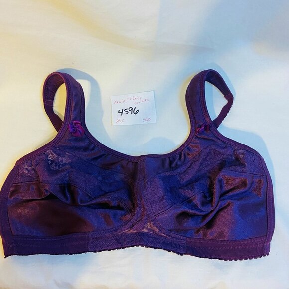 #4596 PURPLE COMFORT CHOICE BRA NON WIRE LACE SIZE 40C - Picture 2 of 9